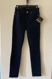 NWT Jen7 by 7 For All Mankind Riche Touch Skinny Dark Blue Black Sz 0