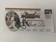 BRETT LEE SIGNED AUSTRALIA ENGLAND ASHES WHITE WASH ENVELOPE - MCGRATH BRADMAN