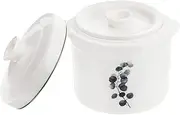 Zerodeko 1Set Ceramic Stew Pot with Lid, Small Steam Soup Bowl Steaming Cup for Home Kitchen Egg Custard Appetizer Bowl (13.50X13.00X13.00cm)