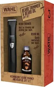 Wahl Beard Trimmer Men and Beard Oil Gift Set Rechargeable