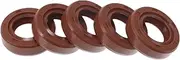 X AUTOHAUX Universal Oil Seal TC Double Lip W Steel Spring Seal Ring Rotary Shaft Seal 15x26x7mm High Pressure FKM Rubber Brown 5 Pcs