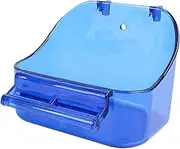 Generic Box Bird Bath Box Pet Bathtub Bird Tub Parrot Feeding Basin Chicken Feeder Bathtub Feeder Parrot Shower Parakeet Cockatiel Cage Pigeon Coop Birdcage Accessories Blue Pp