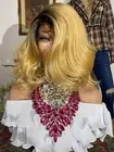 8” BLONDE O RAMA’ Short curly layered lace front wig + Full bangs! Side parting