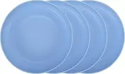 LuckyZone 7.8 Inches Unbreakable Wheat Straw Plates - Reusable Plate Dinner Set - Dishwasher & Microwave Safe - Healthy, BPA Free & Eco-Friendly (7.8 Inches/4 Blue)