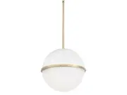 Quorum International 82-14 Sunset 15"W Pendant - Studio White w/ Aged Brass