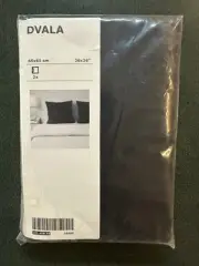 2 IKEA Dvala Black 26" Pillow Covers - NEW! Still In Original Sealed Packaging.