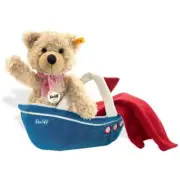 STEIFF Charly Dangling Cosy Teddy Bear With Boat Bag & Towel NEW with tags