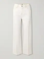 [FRAME] FRAME - Le Jane Cropped High-rise Wide-leg Jeans - White - 32 32 White
