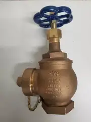 NIBCO T-331-HC 2-1/2" NPT Bronze Angle Valve Threaded 300W Fire Hose Valve