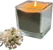 Natural Candle Wax Sand, DIY Gift Candle Powder, 100% Natural Pearl Wax with Plant, Pearl Candlelight Grey 300g, Aromatherapy Candles(Freesia Fragrance)