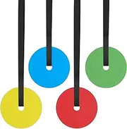 VercanMonth 4 Pcs Agility Targets Flat Cones Soccer Targets with Adjustable Tapes for Reactive Improving Accuracy Speed Soccer Baseball Football Shooting Goal Sports Training