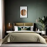 Elegant Ranforce Double Quilt Cover (200 x 200 cm), 100% Cotton, Beige, Button Closure, 155 Thread Count | Machine Washable at 30°C, Soft & Durable