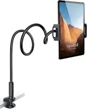 Lamicall Gooseneck Tablet Mount Holder for Bed - Flexible Tablet Arm Clamp for B