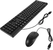 POPETPOP 1Set Wired Keyboard and Mouse Full Quiet Keyboard with Pad Optical Mouse for Ergonomic Design for Home Office Use