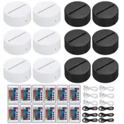Large Size 3D Night LED Light Lamp Base 16 Colors LED Light Base(12 pieces)