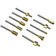 10Pcs 1/8" 3MM Titanium Mini Hss Router Bits Trimmer Shank For Rotary Tool