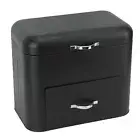 (Black)Bread Box For Kitchen Countertop Metal Bread Bin Iron Large Bread