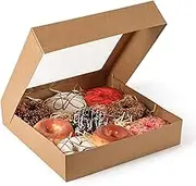 Fit Meal Prep [25 Pack Pie Boxes With Window 12x12x2.5 Kraft Pastry Boxes Auto-Popup Cardboard Gift Packaging for Cupcake, Cookies Treat Box for Party, Christmas, Valentines Day