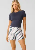 [Lorna Jane] Seamless Contour Short Sleeve Top in Blue, Size - Medium M Ash Blue