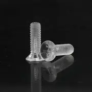 100Pcs M2 x 20mm Acrylic Countersunk Head Flat Head Screws Clean Transparent