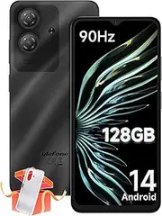Ulefone Note 21 Mobile Phones, 128GB/1TB SD Extension, 8GB RAM Android 14, 90Hz 6.56" Octa Core 5000mAh, 4G Dual SIM Smart Phone Fingerprint Face ID, Phone Case, Black