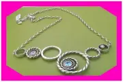 BRIGHTON HALO RADIANCE STATEMENT Blue Crystal Silver NECKLACE NWtag $108 40%