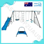 8 Station Swing Set Kids Outdoor Playground Trampoline Rope FREE SHIPPING
