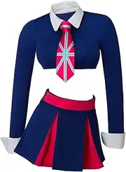 [RoleplayCos] Fook Yu Fook Mi Costume Austin Powers Twins Costume Dress Outfit Sexy Schoolgirl Costume with Tie for Women Adult