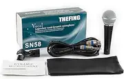 THEFING SN58 Wired Dynamic Vocal Cardioid Microphone,Includes 16ft XLR Audio Cable and Stand Adapter,Handheld Mic,for Stage Singing,Studio,SpeakerKaraoke and Mixer