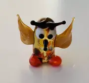 SMART OWL~Collectible Hand Blown Art Glass Figurine~Handmade Tiny Animal~UNIQUE