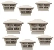 Solar Post Cap Light 8 Pcs 4x4 Solar Off White Color Square Fence Post Cap Light