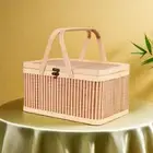 Natural Moon Cake Box Vintage Picnic Basket Bread Storage Basket Beach