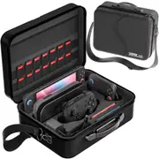 Deluxe Travel Carrying Case for Nintendo Switch 2 with Shoulder Strap and 14 Game Card Slots-Black