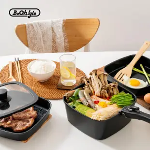 【韓國 BoOh!gle】hBN 陶瓷膜分離式鍋具3件組：魔術省空間&重量輕&隨心使用！