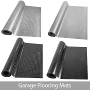 Garage Flooring Mat Roll Trailer Floor Covering Flooring Raised Mat Black Silver