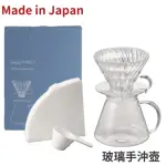 【上島珈琲店】HARIO SIMPLY V60清透玻璃手沖組600ML(濾杯+咖啡壺+量匙套組)