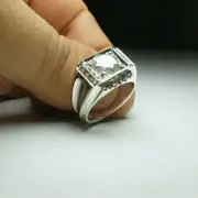 Moissanite Ring For Men 100% Pure Sterling Silver 925 Moissanite Ring Unique