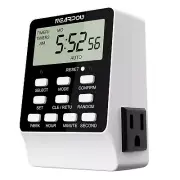Dual Digital Outlet Timer - 2 Independent Outlets, 18 Programs, Heavy Duty 15A