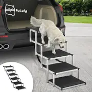Petzly Foldable Dog Ramp Adjustable Height Dog Stair Portable Aluminium 5/6 Step