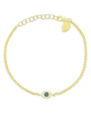 Meira T 14K Yellow Gold Multicolor Diamond Evil Eye Wheat Link Chain Bracelet