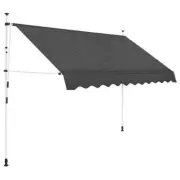 Outdoor Patio Awning Manual Retractable Arm Canopy Sunshade 250cm Anthracite