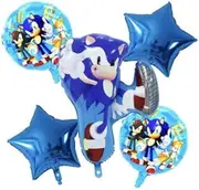 Sonic The Hedgehog Helium Foil Balloon Birthday Party Decoration Pack of 5