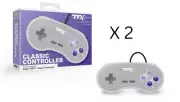 2 New TTX Tech Super Nintendo SNES System Console Wired Controller