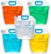 5 Pack Collapsible Water Container Bag, 5 gallon water jug, BPA Free Food