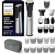 Norelco Philips Multigroom 9000 Series, All-in-One Trimmer, Beard Trimmer and Hair Clipper, 23-Piece Men's Grooming Kit for Beard, Body, Face, Nose, Ear and Intimate Areas, MG9520/50