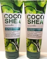 Bath Body Works COCO SHEA CUCUMBER Incredibly Creamy Body Wash, 10 oz, NEW x 2