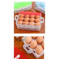 在飛比找蝦皮購物優惠-【夜市王】 雙層雞蛋保鮮盒 家用收納盒 冰箱雞蛋盒 雙層雞蛋