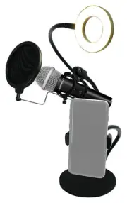 Technical Pro Social Media Youtube Streaming Mic+LED Selfie Light+Phone Holder