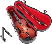 GARVALON 1set Miniature Violin Model Stand and Case Delicate Music Instrument Adornment for Dollhouse Decor for Music and Graduates Design