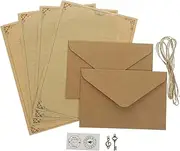 DIYEAH Invitation Envelopes 2 Sets of A5 Letter Papers Writing Paper Envelopes Kit for Travelers Notepad